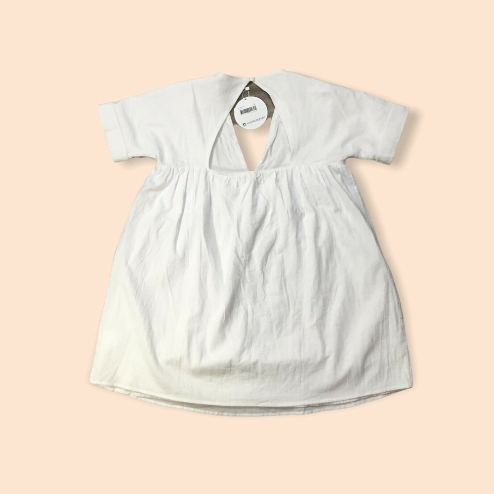 Toby Heart Ginger White Short Sleeve V Neck Blouse SZ XS open back
